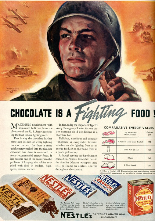 WWII magazine ad from Nestle